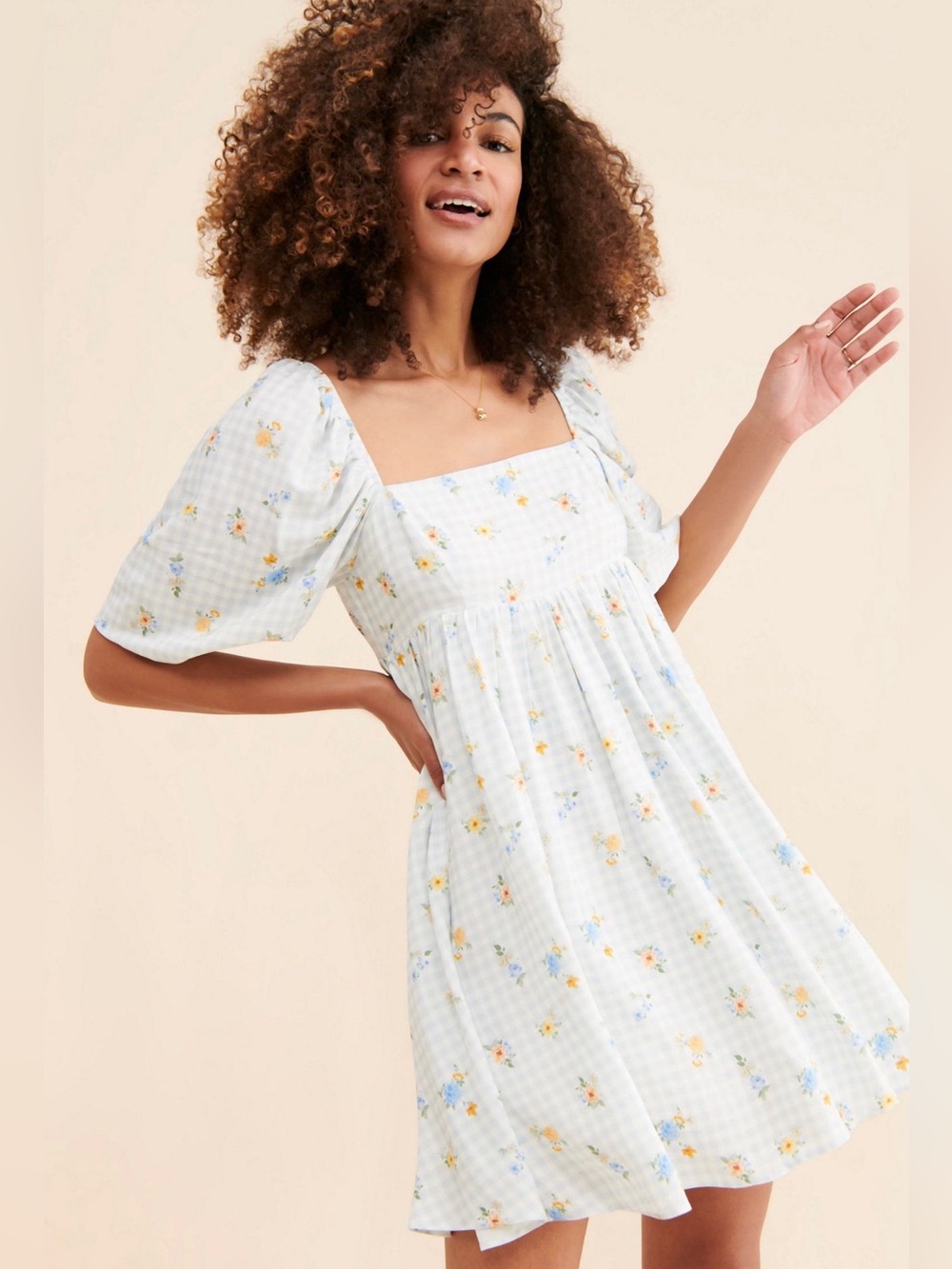 Sweet En Forme Gingham Dress
